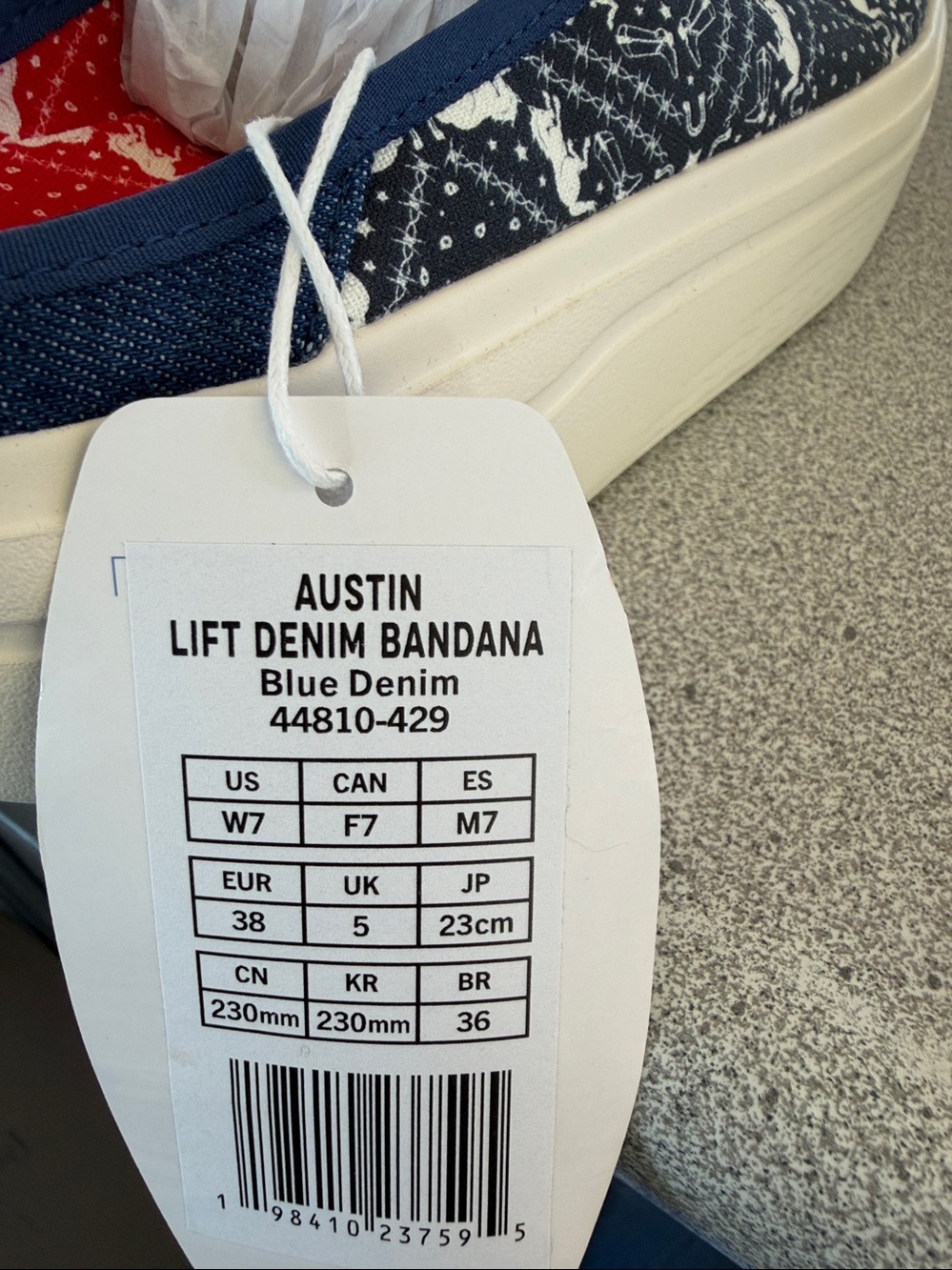 Hey Dude Blue Denim Austin Slip-On Sneakers with White Sole - Picture 7 of 7